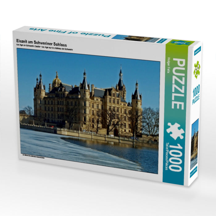 Eiszeit am Schweriner Schloss 1000 Teile Puzzle quer - CALVENDO Foto-Puzzle'