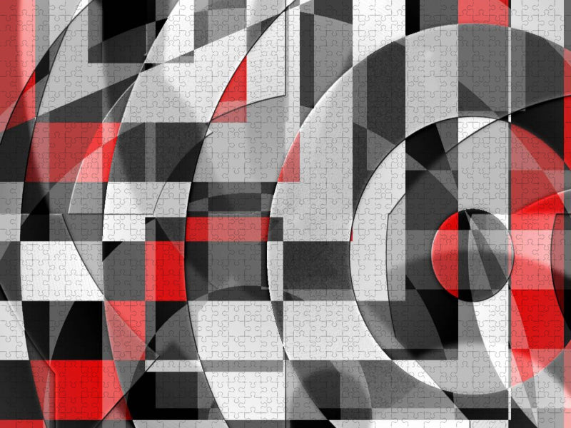 Schwarz weiß trifft rot Version 1 - CALVENDO Foto-Puzzle'