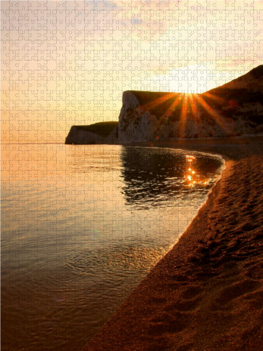 Sonnenuntergang an der englischen Küste 1000 Teile Puzzle hoch - CALVENDO Foto-Puzzle'