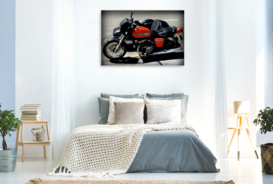 Premium Textil-Leinwand Premium Textil-Leinwand 120 cm x 80 cm quer Ein Motiv aus dem Kalender  "Motorrad-Legenden: IZH"