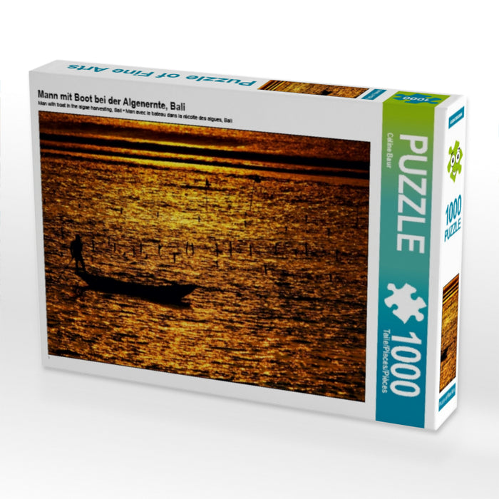 Mann mit Boot bei der Algenernte, Bali 1000 Teile Puzzle quer - CALVENDO Foto-Puzzle'