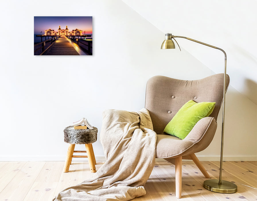 Premium Textil-Leinwand Premium Textil-Leinwand 45 cm x 30 cm quer Märchenhafte Seebrücke in Sellin
