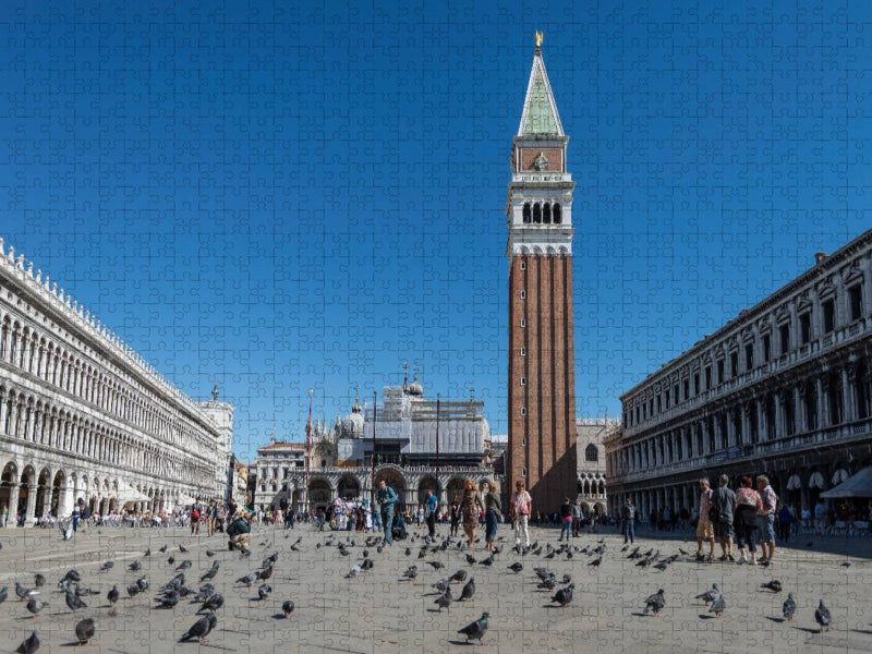 Piazza San Marco (Marktplatz) mit Campanile - CALVENDO Foto-Puzzle'