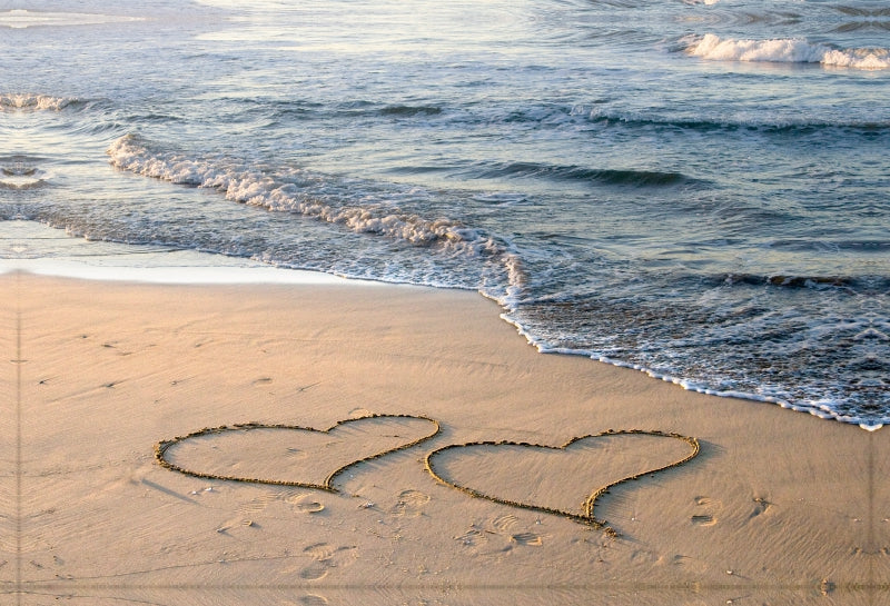 Premium Textil-Leinwand Verliebt am Strand
