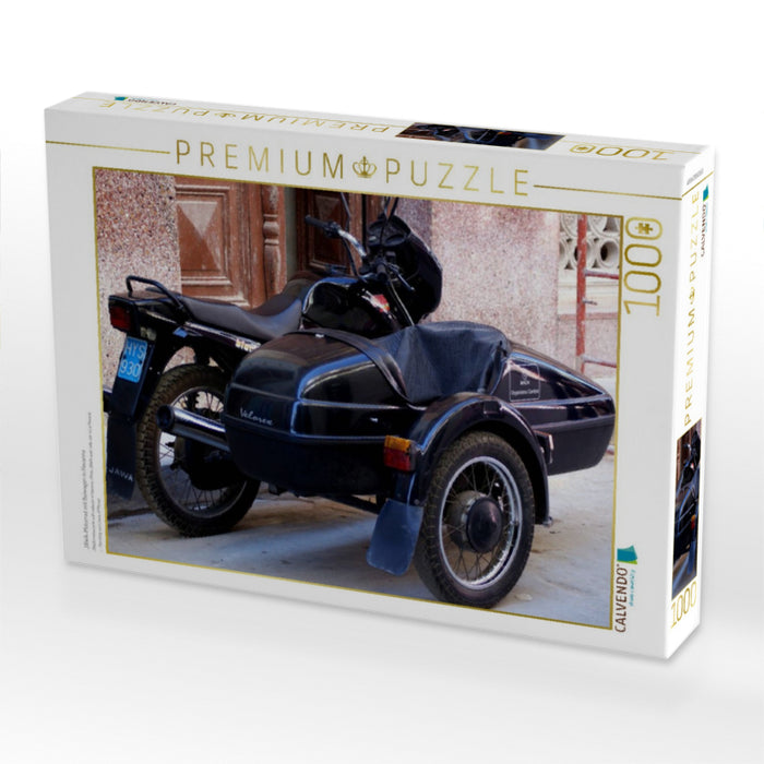 JAWA-Motorrad mit Beiwagen in Havanna - CALVENDO Foto-Puzzle'