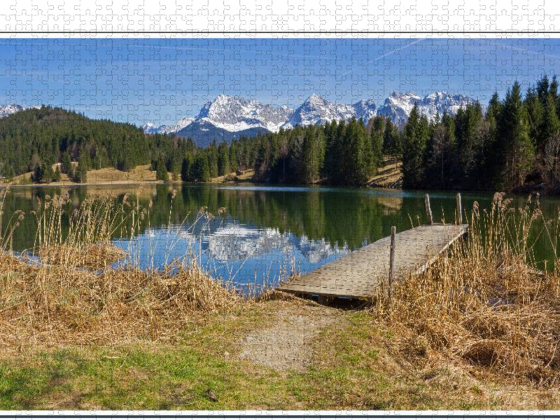 Landschaft Oberbayern Geroldsee und Karwendelgebirge - CALVENDO Foto-Puzzle'