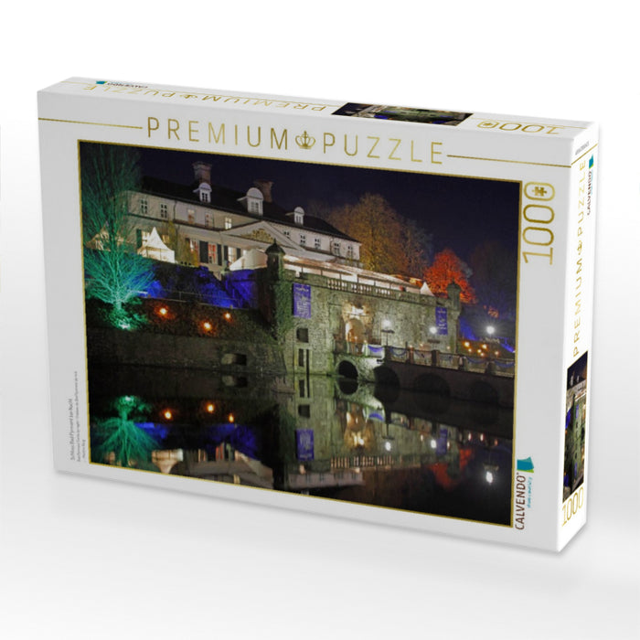 Schloss Bad Pyrmont bei Nacht - CALVENDO Foto-Puzzle'