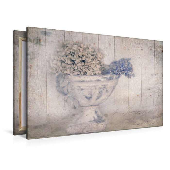 Premium Textil-Leinwand Hortensie