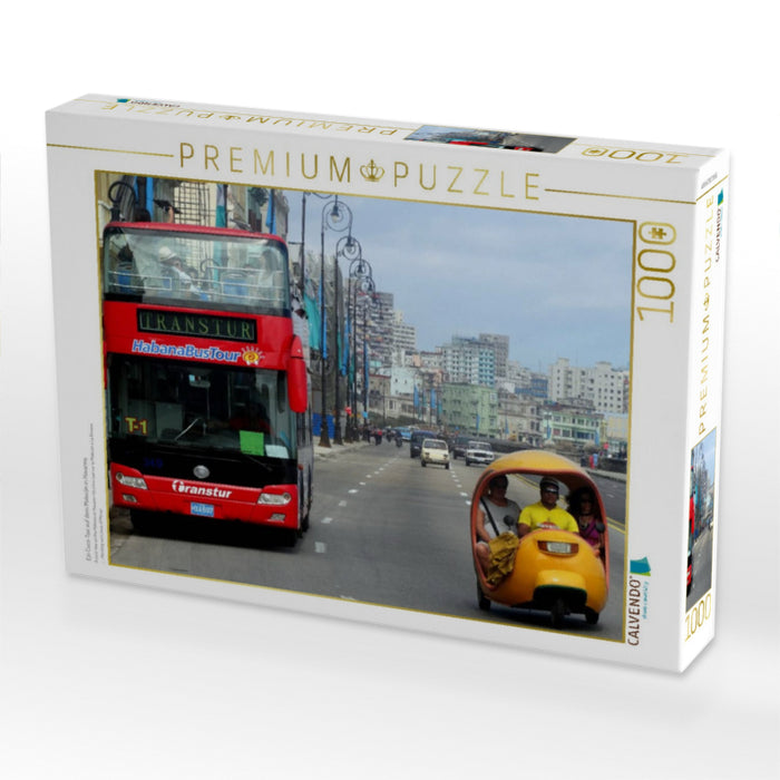 Ein Coco-Taxi auf dem Malecón in Havanna - CALVENDO Foto-Puzzle'
