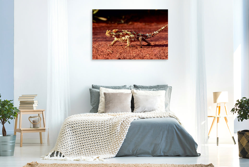Toile textile haut de gamme Toile textile haut de gamme 120 cm x 80 cm paysage Diable épineux dans l'outback australien 