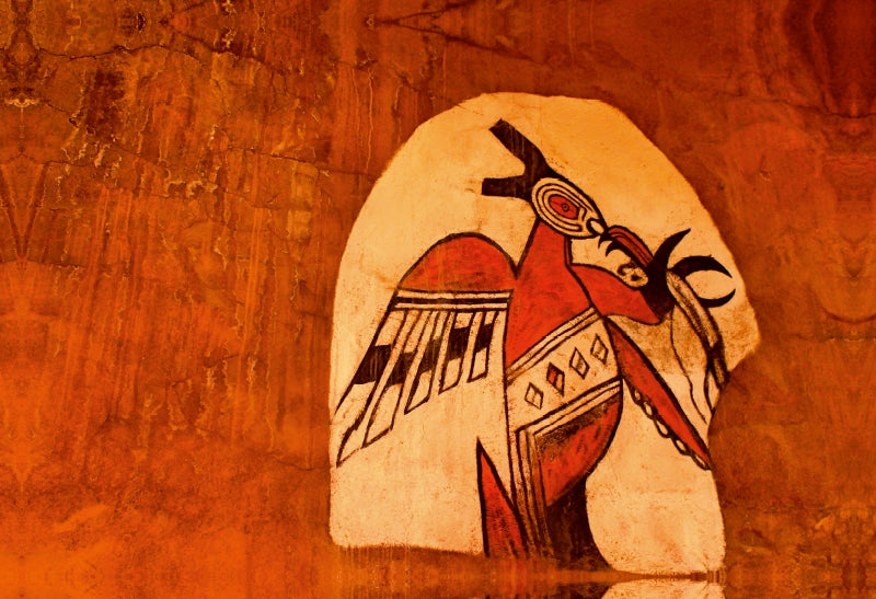 Premium Textil-Leinwand Navajo Symbole