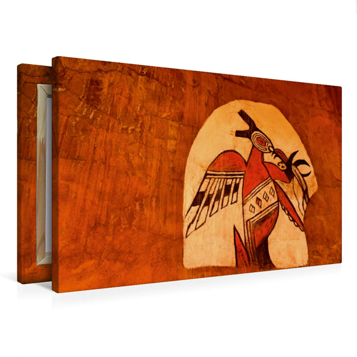 Premium Textil-Leinwand Navajo Symbole