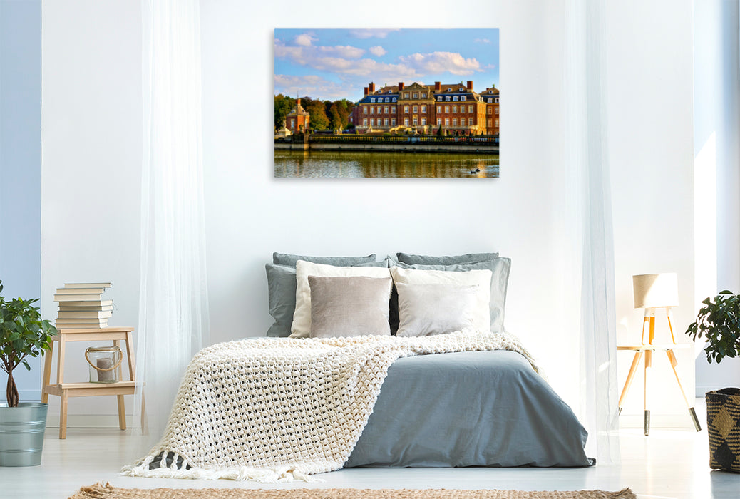 Premium Textil-Leinwand Premium Textil-Leinwand 120 cm x 80 cm quer Schloss Nordkirchen das westfälische Versailles, ein barockes Wasserschloss