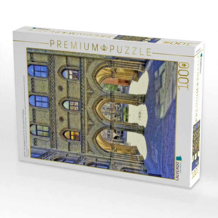 Bremen - Durchgangsgasse zum St. Petri Dom verziert mit Rundbögen - CALVENDO Foto-Puzzle'