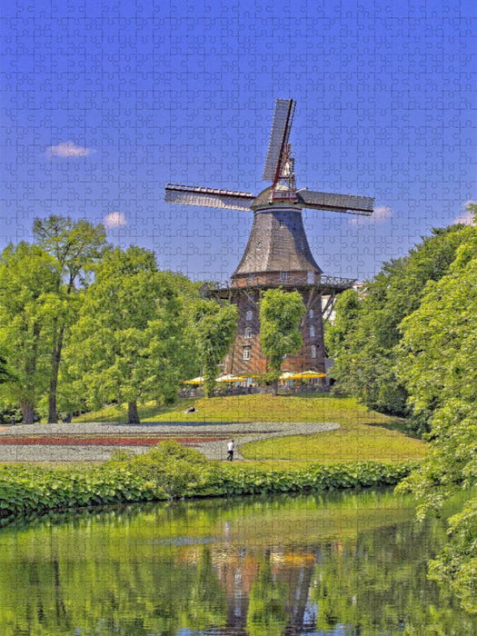 Bremen - Die 100 Jahre alte Mühle in den Wallanlagen - CALVENDO Foto-Puzzle'