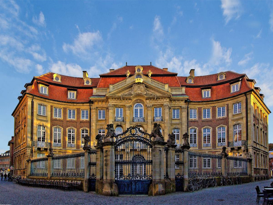 Münster - Der Erbdrostenhof wurde 1753 bis 1757 erbaut. Er ist Teil der Barockinsel an der Salzstraße - CALVENDO Foto-Puzzle'