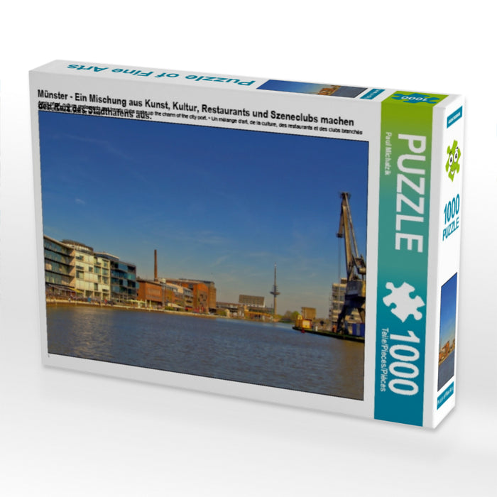 Münster - Ein Mischung aus Kunst, Kultur, Restaurants und Szeneclubs machen den Reiz des Stadthafens aus. 1000 Teile Puzzle quer - CALVENDO Foto-Puzzle'