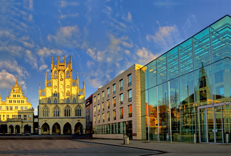 Premium Textil-Leinwand Münster - Das Rathaus