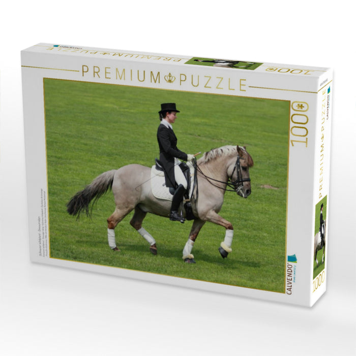 Dülmener Wildpferd - Dressurreiten - CALVENDO Foto-Puzzle'