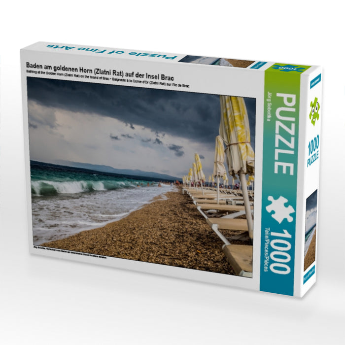 Baden am goldenen Horn (Zlatni Rat) auf der Insel Brac 1000 Teile Puzzle quer - CALVENDO Foto-Puzzle'