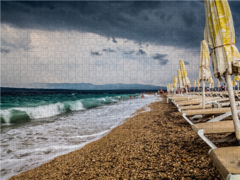 Baden am goldenen Horn (Zlatni Rat) auf der Insel Brac 1000 Teile Puzzle quer - CALVENDO Foto-Puzzle'