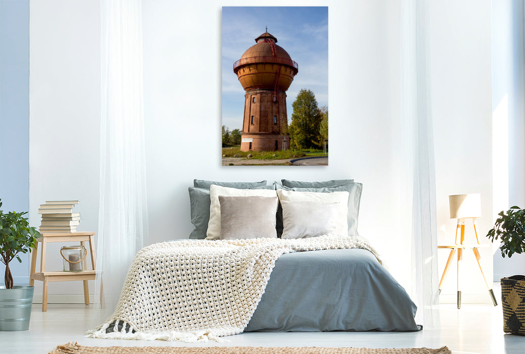 Premium Textil-Leinwand Premium Textil-Leinwand 80 cm x 120 cm  hoch Wasserturm in Cottbus