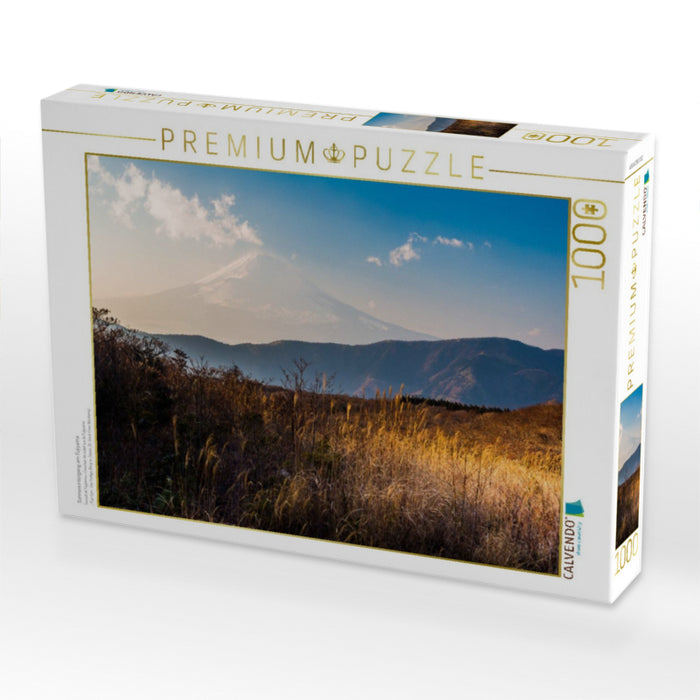Sonnenuntergang am Fujiyama - CALVENDO Foto-Puzzle'