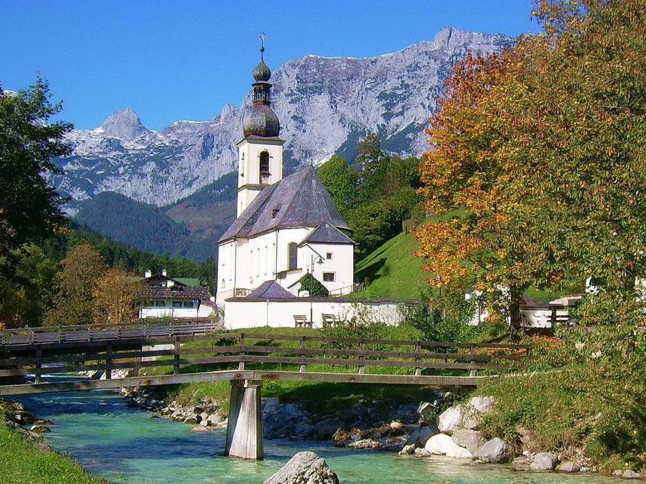 Kirche bei Ramsau - CALVENDO Foto-Puzzle'