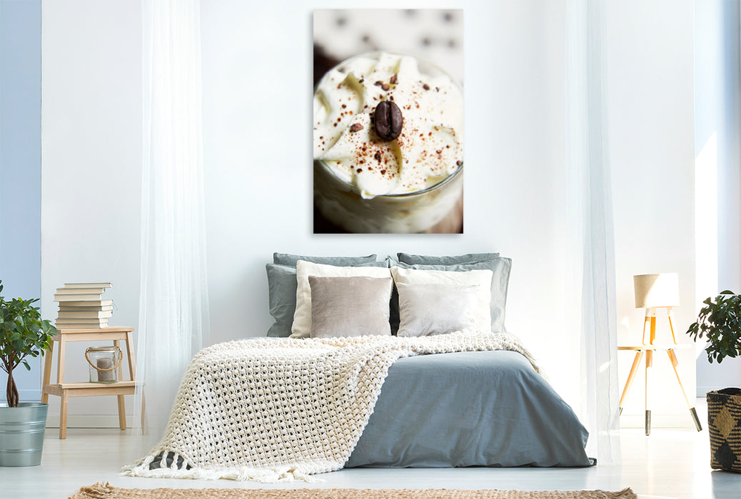 Premium Textil-Leinwand Premium Textil-Leinwand 80 cm x 120 cm  hoch Kaffeesahne