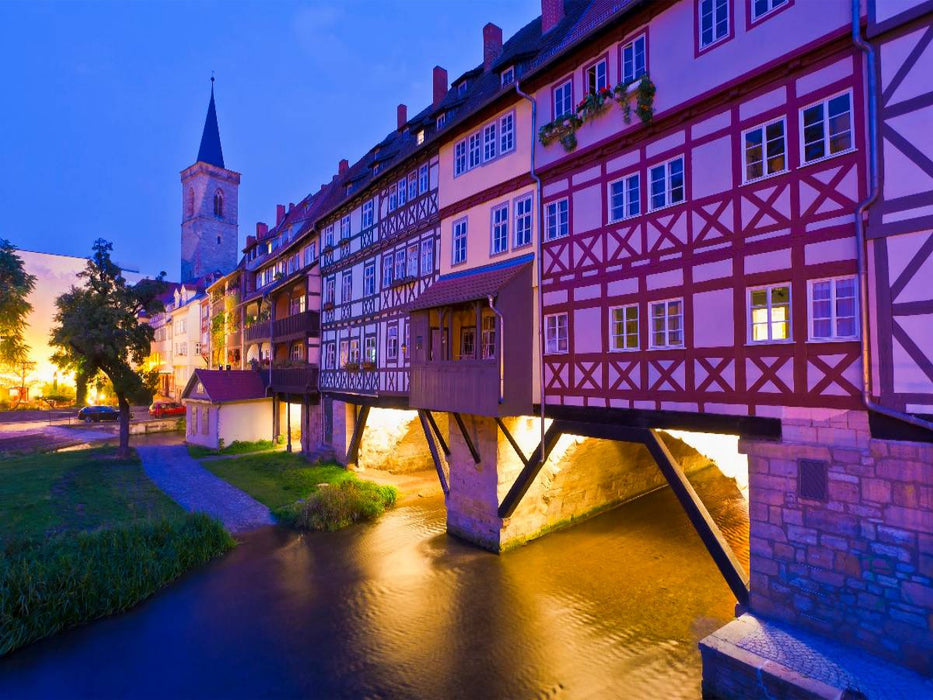 Krämerbrücke über die Gera in Erfurt - CALVENDO Foto-Puzzle'