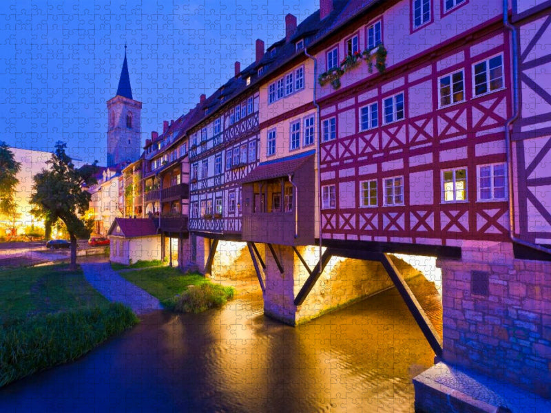 Krämerbrücke über die Gera in Erfurt - CALVENDO Foto-Puzzle'