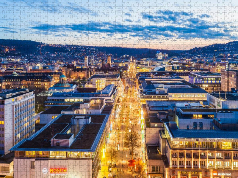 Blick über die Königstraße in Stuttgart - CALVENDO Foto-Puzzle'