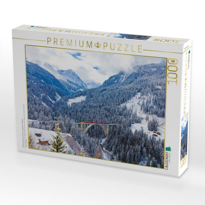 Rhätische Bahn auf dem Langwieser Viadukt - CALVENDO Foto-Puzzle'