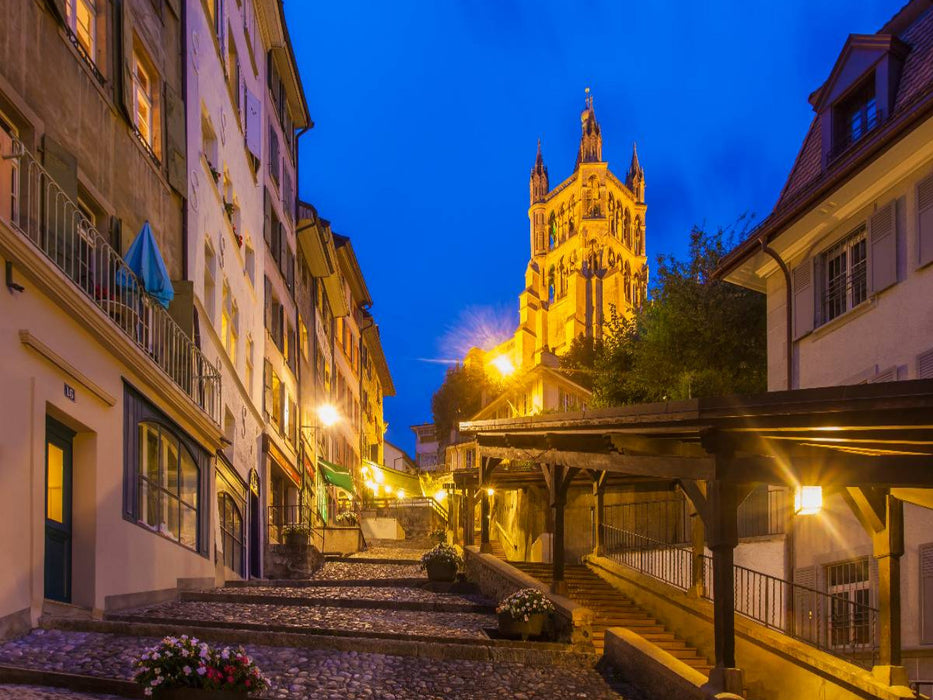 Kathedrale Notre Dame in der Altstadt von Lausanne - CALVENDO Foto-Puzzle'
