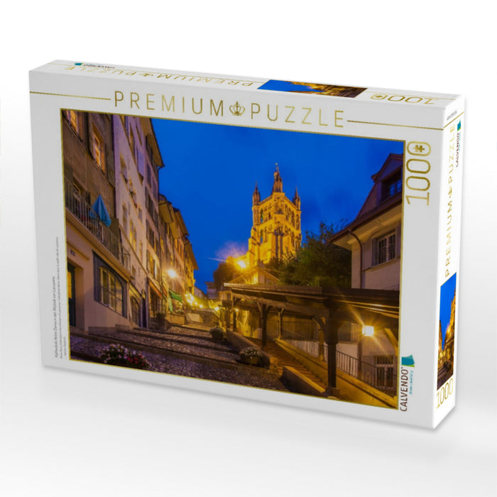 Kathedrale Notre Dame in der Altstadt von Lausanne - CALVENDO Foto-Puzzle'