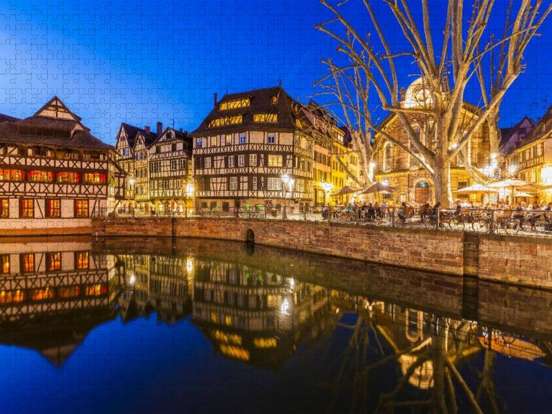 Restaurant La Corde à Linge am Place Benjamin Zix in Straßburg - CALVENDO Foto-Puzzle'