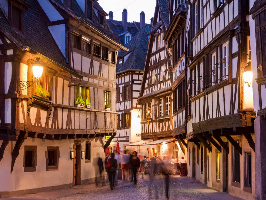 Weinstuben in den Gassen von La Petite France - CALVENDO Foto-Puzzle'