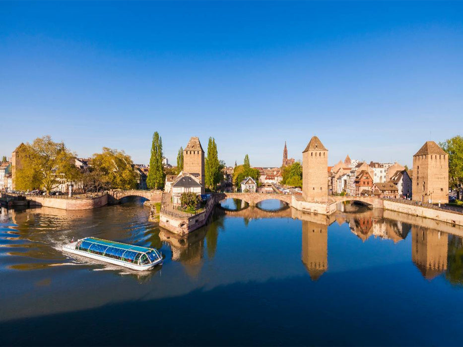 Die Ponts Couverts, Teil der ehemaligen Festung in Straßburg - CALVENDO Foto-Puzzle'