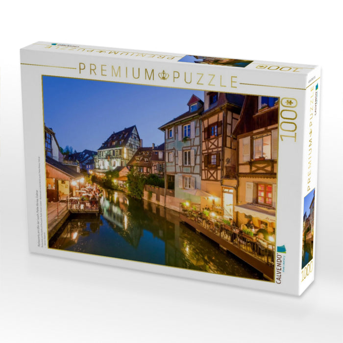 Restaurants am Ufer der Lauch, Petite Venise, Colmar - CALVENDO Foto-Puzzle'