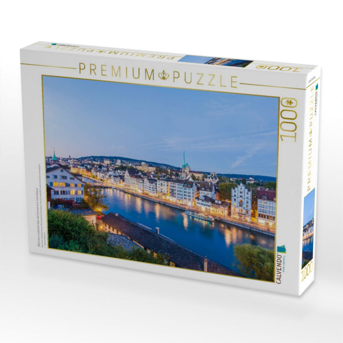 Blick vom Lindenhof über die Limmat zum Limmatquai - CALVENDO Foto-Puzzle'