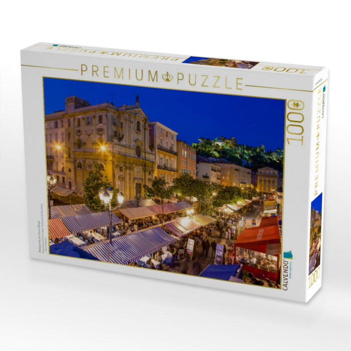 Restaurants am Cours Saleya - CALVENDO Foto-Puzzle'