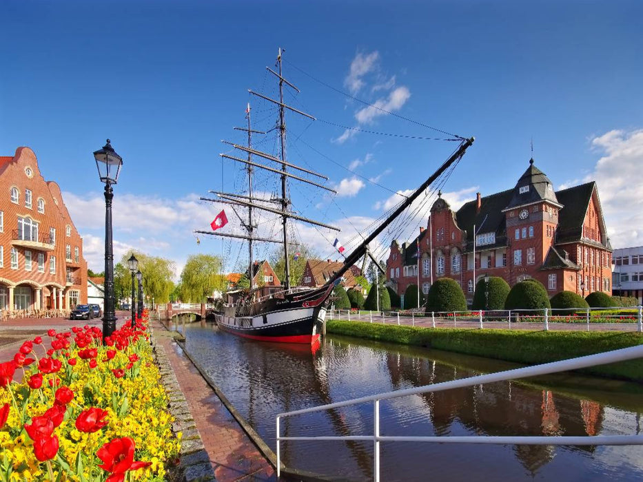 Rathaus Papenburg und Brigg Friederike - CALVENDO Foto-Puzzle'