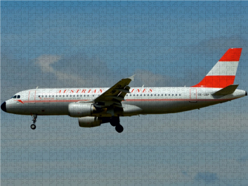 Austrian Airlines - Airbus A320 1000 Teile Puzzle quer - CALVENDO Foto-Puzzle'