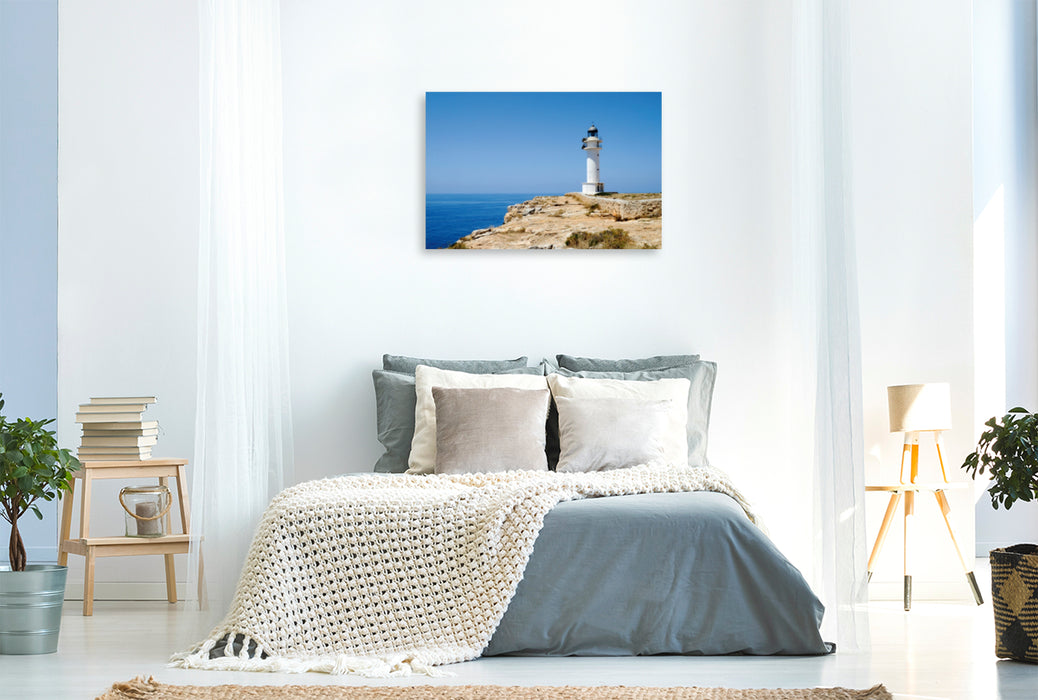 Toile textile haut de gamme Toile textile haut de gamme 120 cm x 80 cm paysage Cap de Barbaria, Formentera 