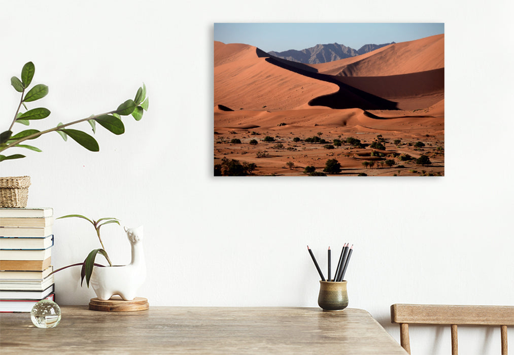 Premium Textil-Leinwand Premium Textil-Leinwand 120 cm x 80 cm quer Dünenlandschaft im Namib-Naukluft-Nationalpark