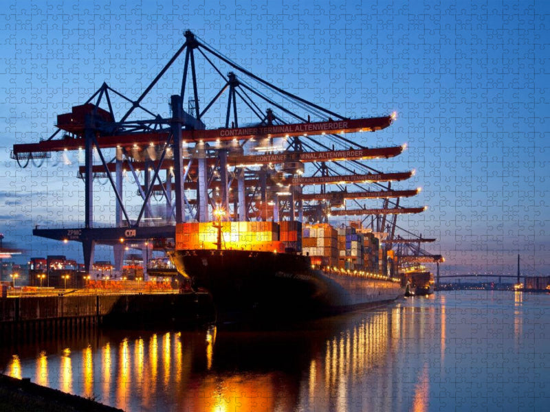 Container-Terminal, Hamburg - CALVENDO Foto-Puzzle'