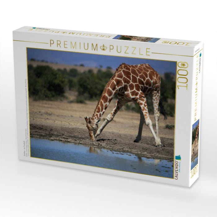 Giraffen – Im Flussbett - CALVENDO Foto-Puzzle'