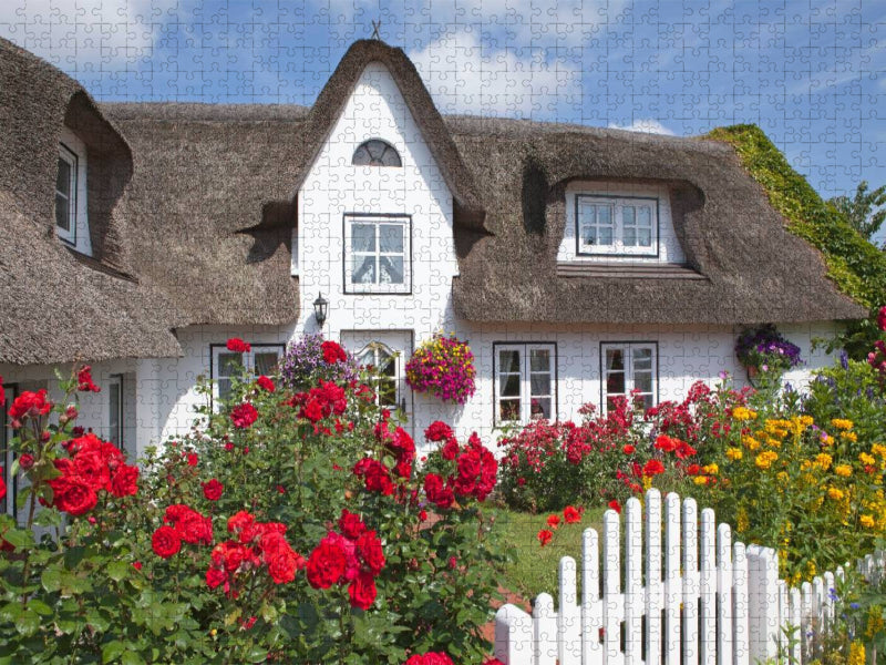 Reetdachhaus, Insel Amrum - CALVENDO Foto-Puzzle'