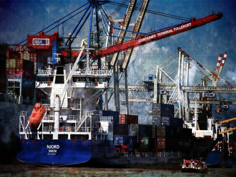 Hamburg Containerhafen - CALVENDO Foto-Puzzle'