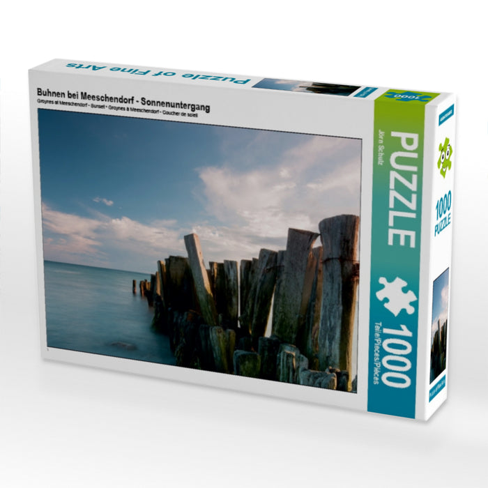 Buhnen bei Meeschendorf - Sonnenuntergang 1000 Teile Puzzle quer - CALVENDO Foto-Puzzle'